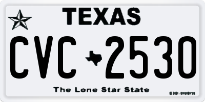 TX license plate CVC2530