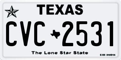 TX license plate CVC2531