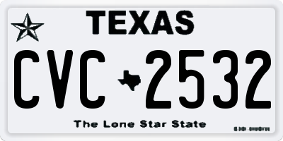TX license plate CVC2532