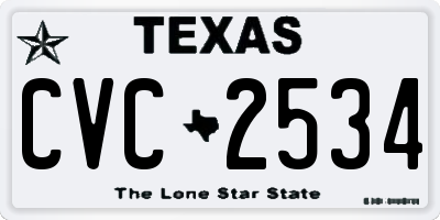 TX license plate CVC2534