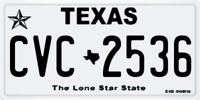 TX license plate CVC2536
