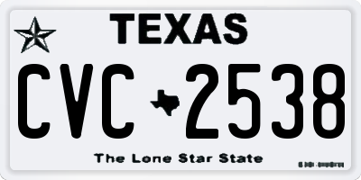 TX license plate CVC2538