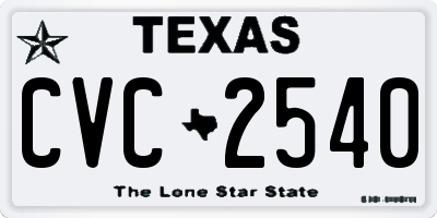 TX license plate CVC2540
