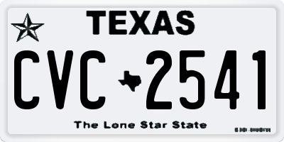 TX license plate CVC2541