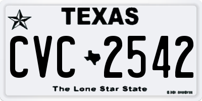 TX license plate CVC2542