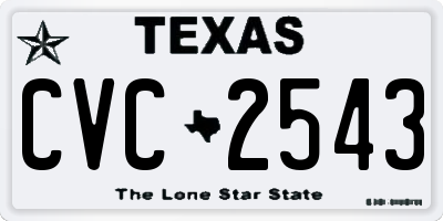 TX license plate CVC2543