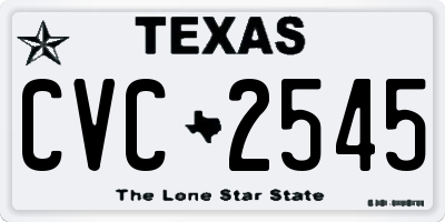 TX license plate CVC2545