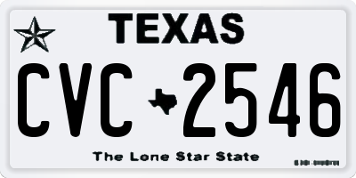 TX license plate CVC2546