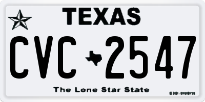 TX license plate CVC2547