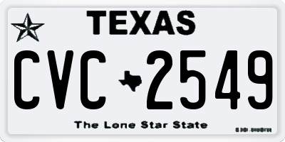 TX license plate CVC2549