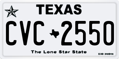 TX license plate CVC2550