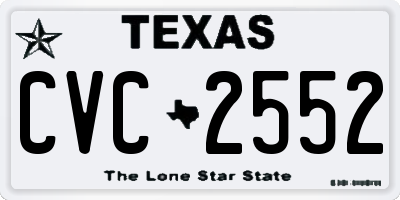 TX license plate CVC2552
