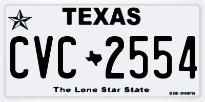 TX license plate CVC2554