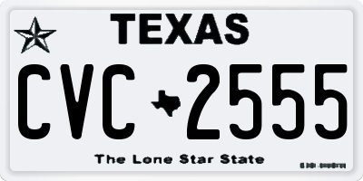 TX license plate CVC2555