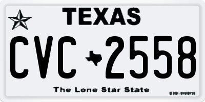 TX license plate CVC2558