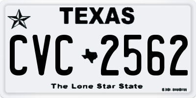 TX license plate CVC2562