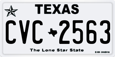 TX license plate CVC2563