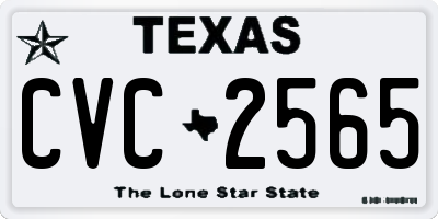 TX license plate CVC2565