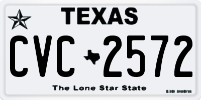 TX license plate CVC2572