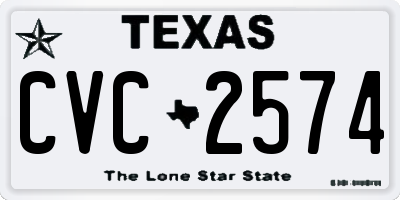 TX license plate CVC2574