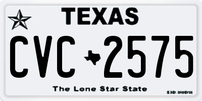 TX license plate CVC2575