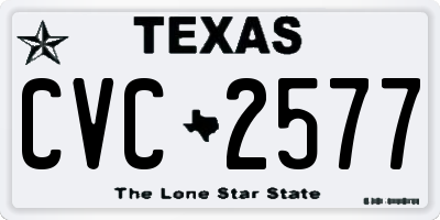 TX license plate CVC2577
