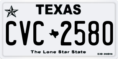 TX license plate CVC2580