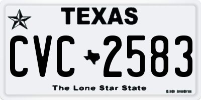TX license plate CVC2583