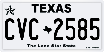 TX license plate CVC2585