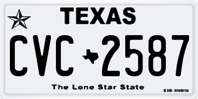 TX license plate CVC2587