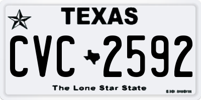 TX license plate CVC2592