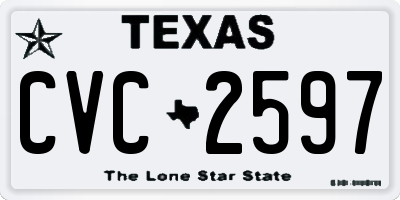 TX license plate CVC2597