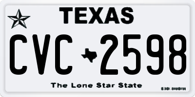 TX license plate CVC2598