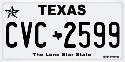 TX license plate CVC2599
