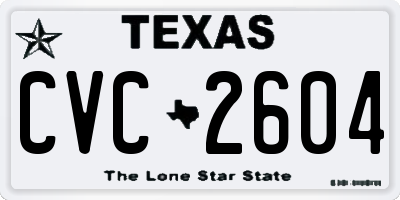 TX license plate CVC2604