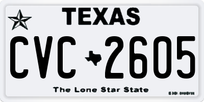 TX license plate CVC2605