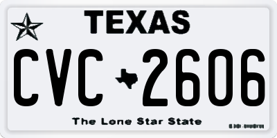 TX license plate CVC2606