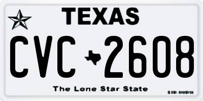 TX license plate CVC2608