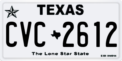 TX license plate CVC2612