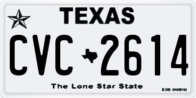 TX license plate CVC2614