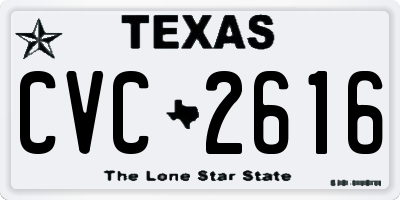 TX license plate CVC2616