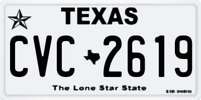 TX license plate CVC2619