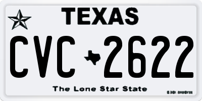 TX license plate CVC2622