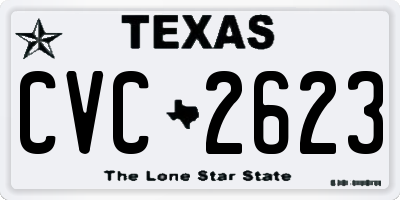 TX license plate CVC2623