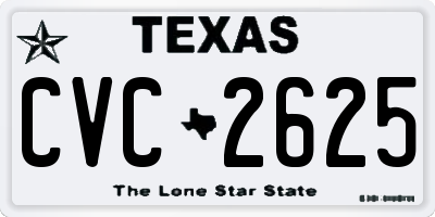 TX license plate CVC2625