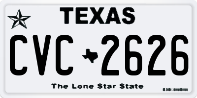TX license plate CVC2626