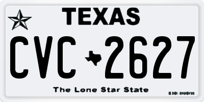 TX license plate CVC2627