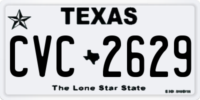 TX license plate CVC2629