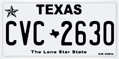 TX license plate CVC2630