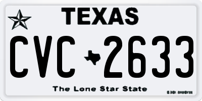 TX license plate CVC2633